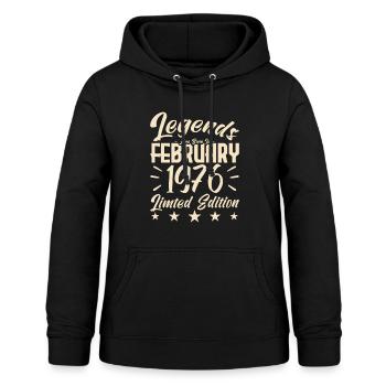 Geboren im Februar 1976. Geburtstagsgeschenk. - Frauen Hoodie - Schwarz - Vorne - AI Model Female 172 light (172cm)