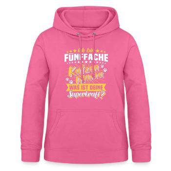 Fünffache Katzenmama Katze Mama - Frauen Hoodie - Pink - Vorne - AI Model Female 172 light (172cm)