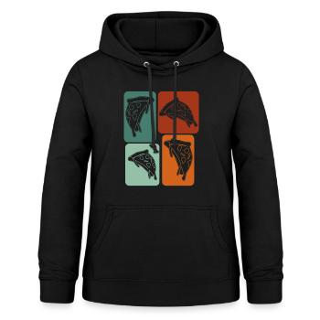 Pizza Pizzaria retro Pizzabäcker - Frauen Hoodie - Schwarz - Vorne - AI Model Female 172 light (172cm)