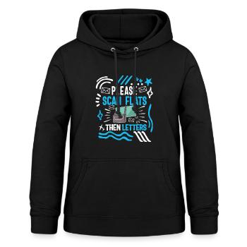 Mailman Shirt, bitte scannen Flats dann Briefe Tee - Frauen Hoodie - Schwarz - Vorne - AI Model Female 172 light (172cm)