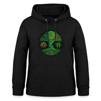 Baum des Lebens Tree of Life Keltisch Wikinger - Frauen Hoodie - Schwarz - Vorne - AI Model Female 172 light (172cm)
