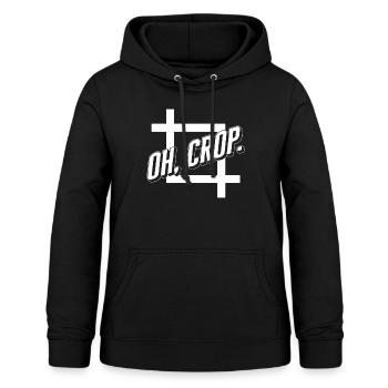 Grafikdesigner Shirt, Oh Crop Cropping Tool Tee - Frauen Hoodie - Schwarz - Vorne - AI Model Female 172 light (172cm)