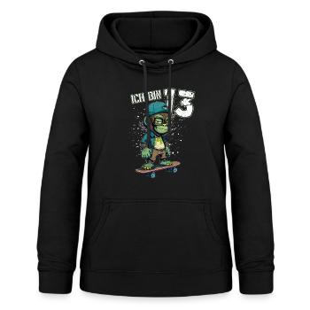 Kinder Geburtstag 13 Jahre - Skater Affe - Frauen Hoodie - Schwarz - Vorne - AI Model Female 172 light (172cm)