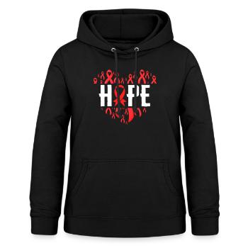 Chemise du Mois de la sensibilisation au VIH/sida, ruban rouge de l’espoir - Sweat à capuche Femme - noir - Devant - AI Model Female 172 light (172cm)