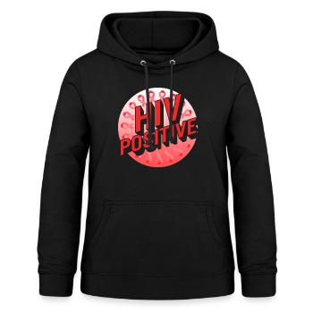 Chemise des Journées du sida du monde, t-shirt ruban rouge séropositif - Sweat à capuche Femme - noir - Devant - AI Model Female 172 light (172cm)