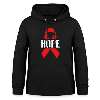 Chemise du Mois de la sensibilisation au VIH/sida, ruban rouge de l’espoir - Sweat à capuche Femme - noir - Devant - AI Model Female 172 light (172cm)