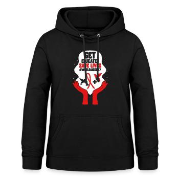 Chemise du Mois de la sensibilisation au VIH/sida, Renseignez-vous Économisez - Sweat à capuche Femme - noir - Devant - AI Model Female 172 light (172cm)