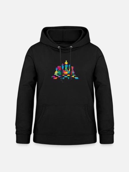Schach Polygon Schachfigur - Frauen Hoodie - Schwarz