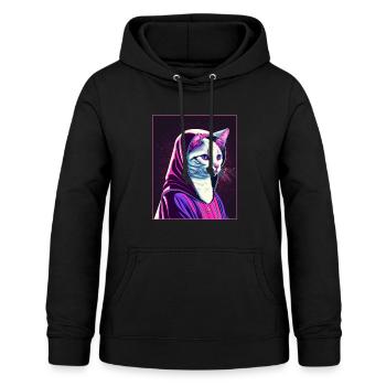 Cat Nun Church Vaporwave Religion Chaton - Sweat à capuche Femme - noir - Devant - AI Model Female 172 light (172cm)
