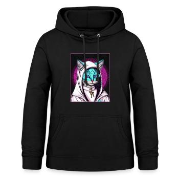 Cat Nun Church Vaporwave Religion Chaton - Sweat à capuche Femme - noir - Devant - AI Model Female 172 light (172cm)