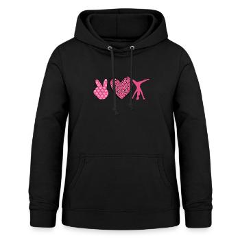 Wagenrad -Gymnast Stürzen - Frauen Hoodie - Schwarz - Vorne - AI Model Female 172 light (172cm)