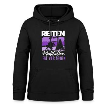 Süßes Pferde Pferdespruch Motiv - Frauen Hoodie - Schwarz - Vorne - AI Model Female 172 light (172cm)