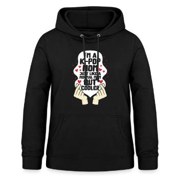Korea Shirt, I'm A K-Pop Mom Finger Heart Tee, - Frauen Hoodie - Schwarz - Vorne - AI Model Female 172 light (172cm)