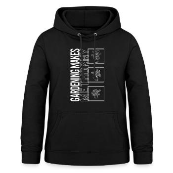 Gartenarbeit macht mich dornig, Gartenpflanze Gartenarbeit - Frauen Hoodie - Schwarz - Vorne - AI Model Female 172 light (172cm)