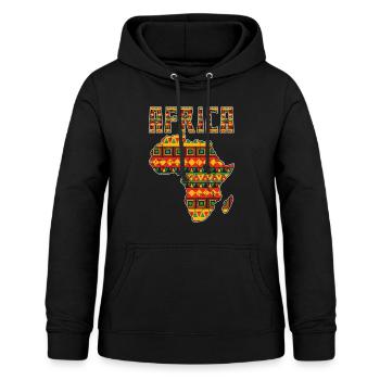 Kente Africa Map Art Black Afro Pride - Women's Hoodie - black - Front - AI Model Female 172 light (172cm)