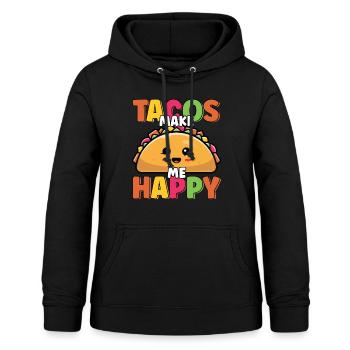 Tacos machen mich glücklich süß lustig Taco Liebhaber Cinco - Frauen Hoodie - Schwarz - Vorne - AI Model Female 172 light (172cm)