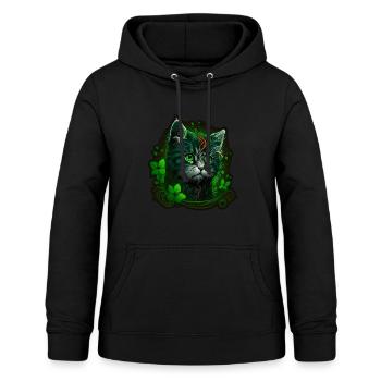 Katze Kätzchen St. Patricks Day Irland Irisch - Frauen Hoodie - Schwarz - Vorne - AI Model Female 172 light (172cm)