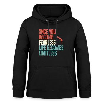 Sobald Du Furchtlos Wirst, Wird Das Leben - Frauen Hoodie - Schwarz - Vorne - AI Model Female 172 light (172cm)