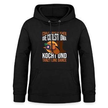 Die coolste Oma kocht und tanzt Line Dance - Frauen Hoodie - Schwarz - Vorne - AI Model Female 172 light (172cm)