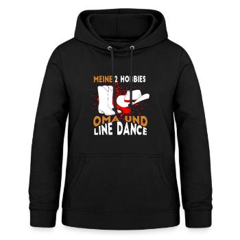 Meine 2 Hobbies Oma und Line Dance - Frauen Hoodie - Schwarz - Vorne - AI Model Female 172 light (172cm)