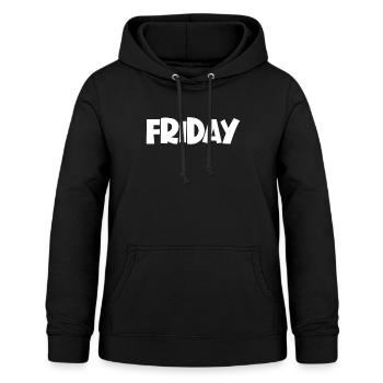 Freitag der Woche minimalistischer lustiger Freita - Frauen Hoodie - Schwarz - Vorne - AI Model Female 172 light (172cm)