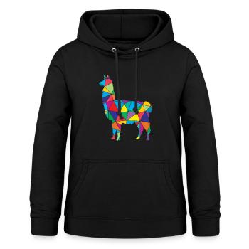 Lama Polygon Low Poly Tier - Women's Hoodie - black - Front - AI Model Female 172 light (172cm)