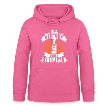 Fireplace Stove Woodburning stove Firewood - Women's Hoodie - pink - Front - AI Model Female 172 light (172cm)