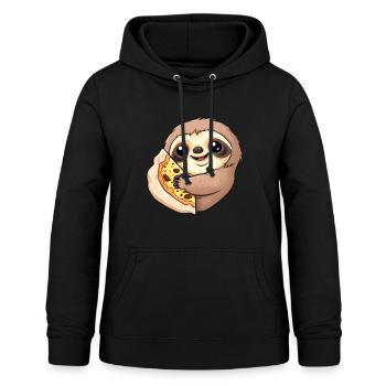 Pizza Sloth Pizza Lover - Women's Hoodie - black - Front - AI Model Female 172 light (172cm)