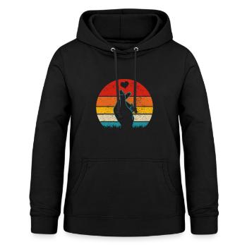 K-Pop Heart Symbole de la main K-Drama Pop coréenne - Sweat à capuche Femme - noir - Devant - AI Model Female 172 light (172cm)