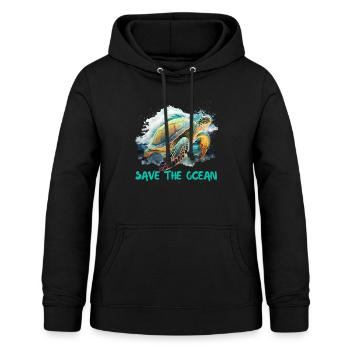 Save the turtles Environmental protection ocean - Women's Hoodie - black - Front - AI Model Female 172 light (172cm)