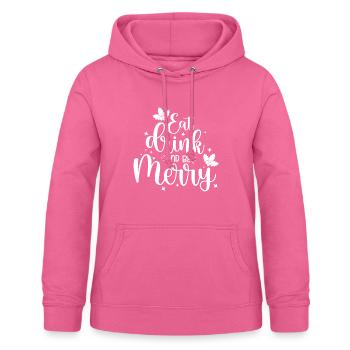 Manger, boire et être joyeux - Noël - Sweat à capuche Femme - rose - Devant - AI Model Female 172 light (172cm)