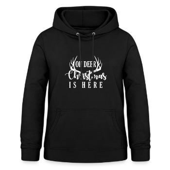 Oh Deer Weihnachten Ist Da - Frauen Hoodie - Schwarz - Vorne - AI Model Female 172 light (172cm)