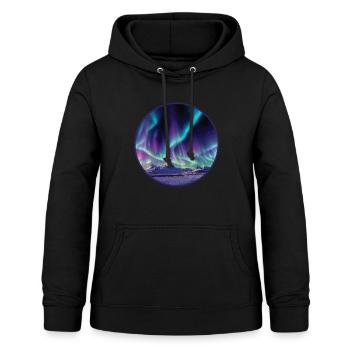 Nordlichter Polarlicht Aurora Borealis - Frauen Hoodie - Schwarz - Vorne - AI Model Female 172 light (172cm)