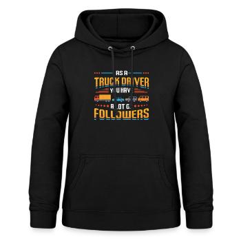 Lkw-fahrer Haben Eine Menge Anhänger - Frauen Hoodie - Schwarz - Vorne - AI Model Female 172 light (172cm)