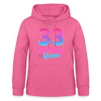 Anniversaire Queen 33 Geburtstag - Sweat à capuche Femme - rose - Devant - AI Model Female 172 light (172cm)
