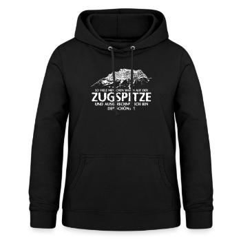 Zugspitze lustig Berge Bergsteigen - Frauen Hoodie - Schwarz - Vorne - AI Model Female 172 light (172cm)
