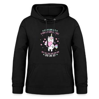 Aramsamsam Guli Gulli Kinderlied Einhorn - Frauen Hoodie - Schwarz - Vorne - AI Model Female 172 light (172cm)