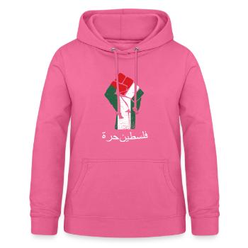 free palestine (arabic) intifada clothing - Women's Hoodie - pink - Front - AI Model Female 172 light (172cm)