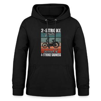 2 Stroke Power 4 Stroke Sadness Vintage Mofa Moped - Frauen Hoodie - Schwarz - Vorne - AI Model Female 172 light (172cm)