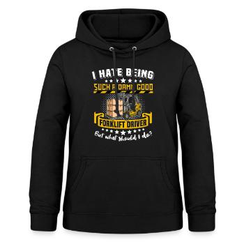 Staplerfahrer Stapler - Frauen Hoodie - Schwarz - Vorne - AI Model Female 172 light (172cm)