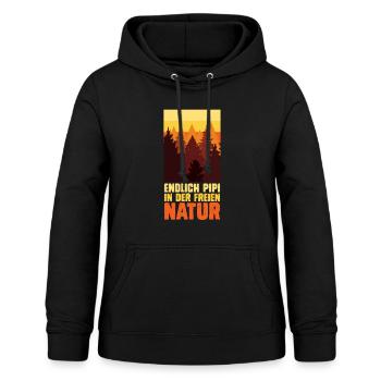 Bergsteiger lustig Peeing outside Naturburschen - Frauen Hoodie - Schwarz - Vorne - AI Model Female 172 light (172cm)