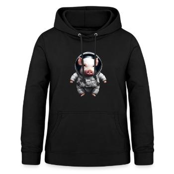 Pig as an astronaut - Women's Hoodie - black - Front - AI Model Female 172 light (172cm)