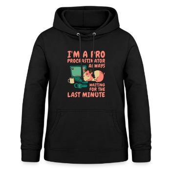Prokrastinierender Hamster Prokrastinator Time - Frauen Hoodie - Schwarz - Vorne - AI Model Female 172 light (172cm)