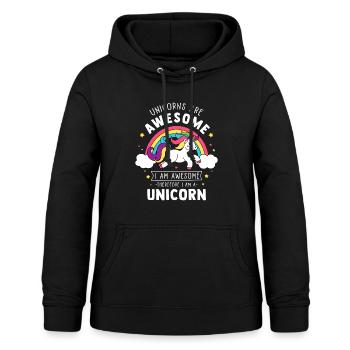 Einhörner sind fantastisch Ich bin ein Einhorn - Lustiger Regenbogen - Frauen Hoodie - Schwarz - Vorne - AI Model Female 172 light (172cm)