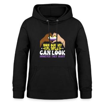 Non Binary Pride Genderqueer - Frauen Hoodie - Schwarz - Vorne - AI Model Female 172 light (172cm)