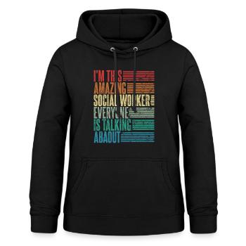 Sozialarbeiter Sozialarbeiterin Geschenk Retro - Frauen Hoodie - Schwarz - Vorne - AI Model Female 172 light (172cm)