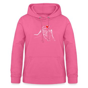 Frenchie Love Dog High Five - Sweat à capuche Femme - rose - Devant - AI Model Female 172 light (172cm)