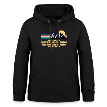 Österreich Spruch Österreicher - Frauen Hoodie - Schwarz - Vorne - AI Model Female 172 light (172cm)