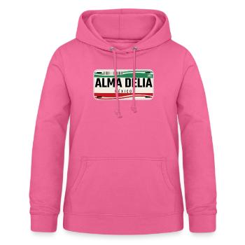 Alma Delia Personalisierte mexikanische Fahrzeugkennzeichen w - Frauen Hoodie - Pink - Vorne - AI Model Female 172 light (172cm)