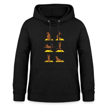 Yoga mit Hund Meditation Hunde - Frauen Hoodie - Schwarz - Vorne - AI Model Female 172 light (172cm)